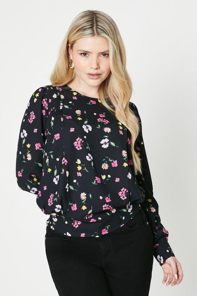 Floral Pleat Front Long Sleeve Blouse offers at £14.5 in Dorothy Perkins