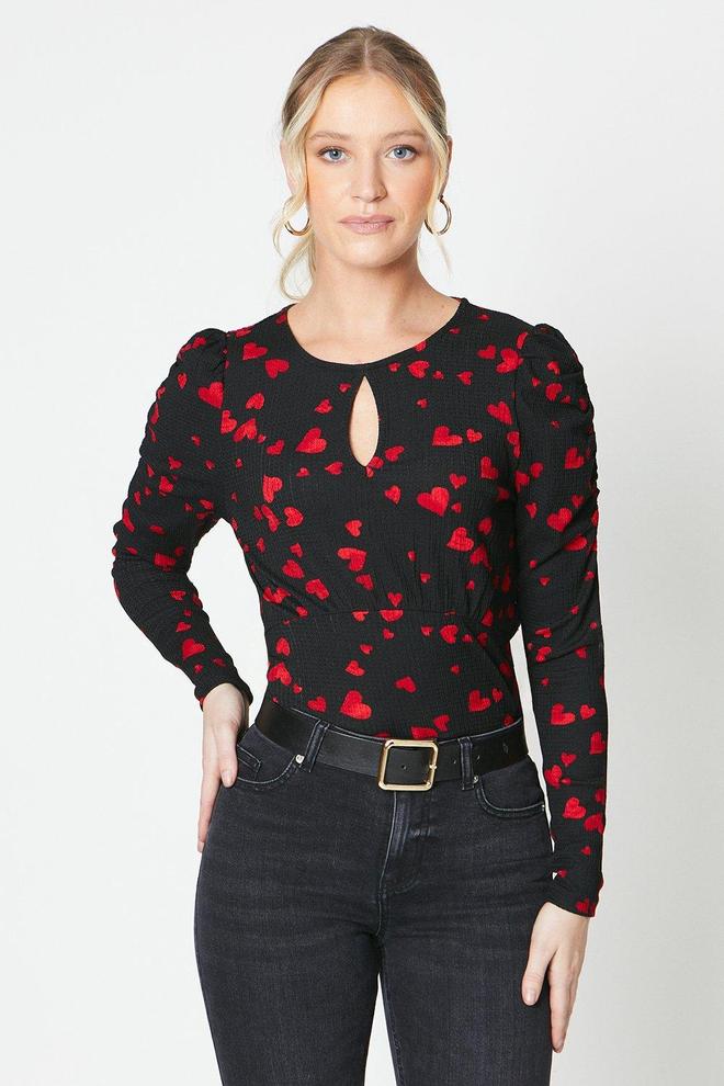 Keyhole Detail Long Sleeve Top offers at £10 in Dorothy Perkins