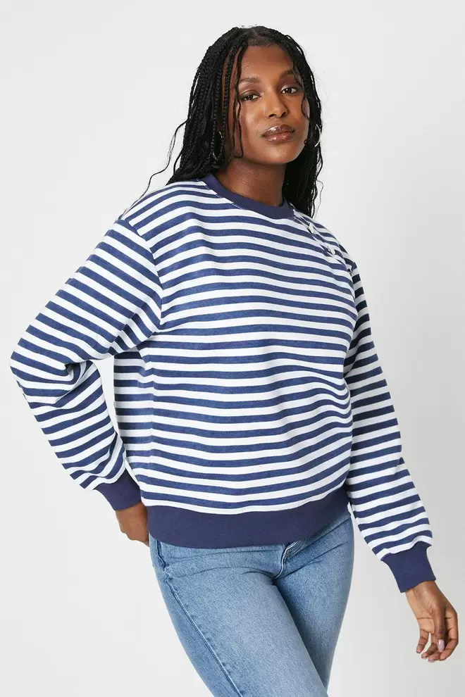 Button Shoulder Detail Sweatshirt offers at £14.5 in Dorothy Perkins