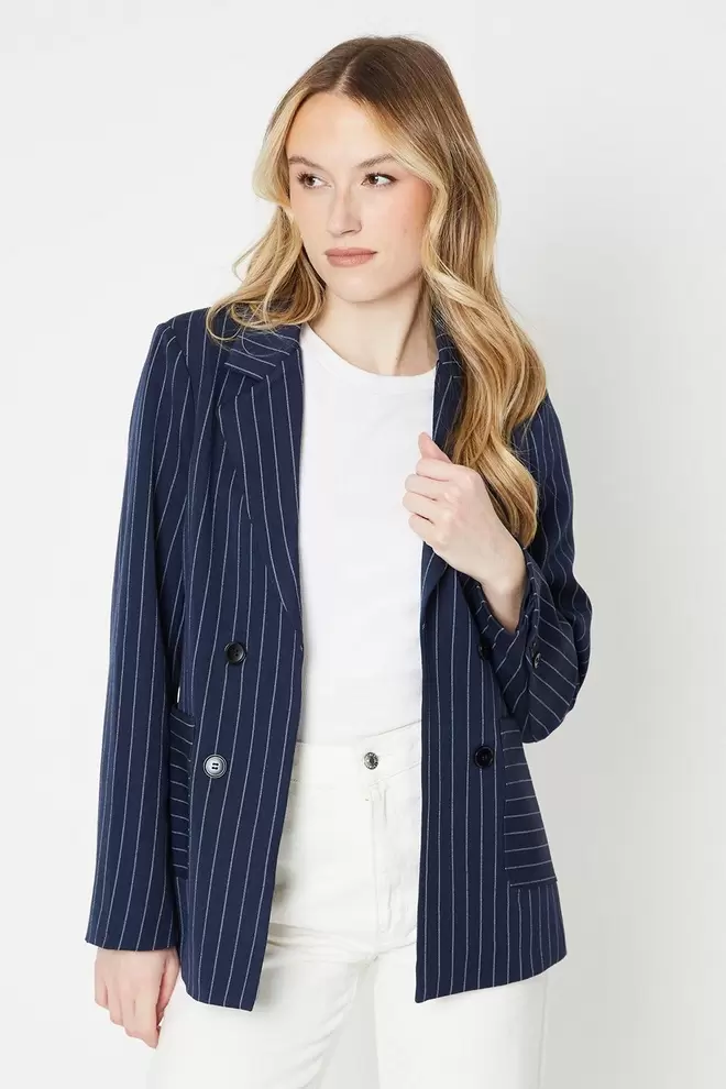 Stripe Patch Pocket Seamed Blazer offers at £22 in Dorothy Perkins