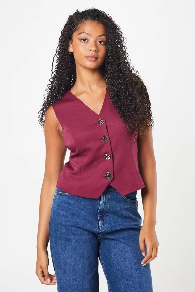 Button Front Waistcoat offers at £11.6 in Dorothy Perkins