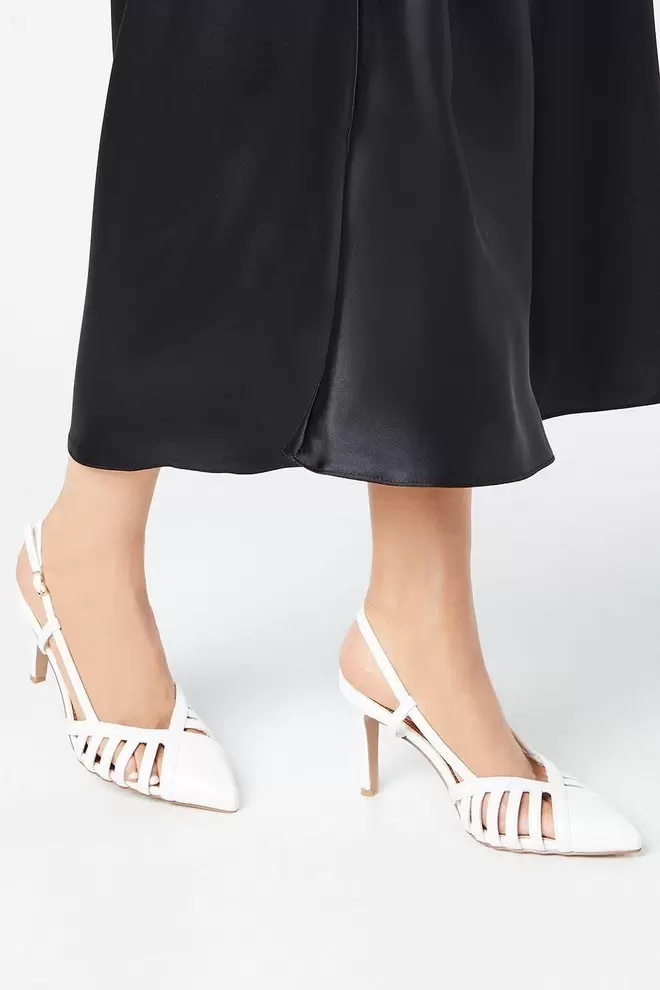 Faith: Connie Lattice Front High Stiletto Slingback Court Shoes offers at £18 in Dorothy Perkins