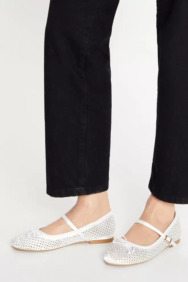 Petra Diamante Detail Mary-jane Ballet Pumps offers at £15 in Dorothy Perkins