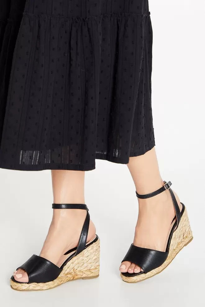 Wide Fit Raffia Rae Two Part Wedge offers at £10 in Dorothy Perkins