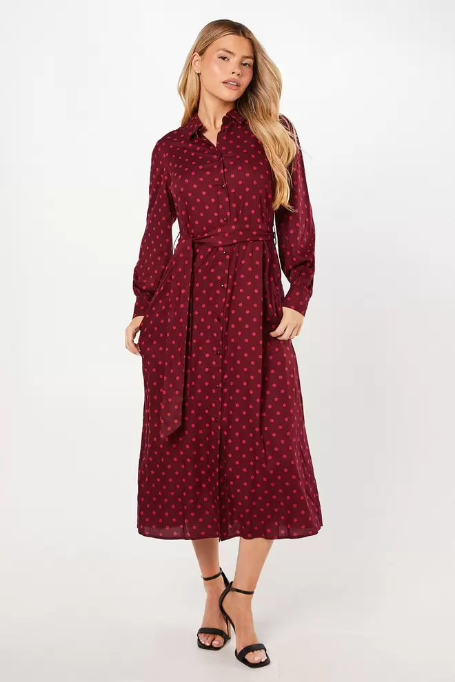 Berry Spot Shirt Dress offers at £27 in Dorothy Perkins