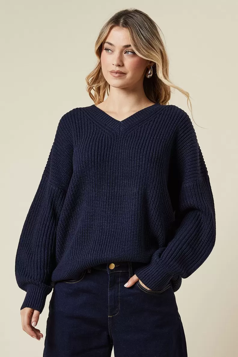 Ribbed V Neck Jumper offers at £21.45 in Dorothy Perkins