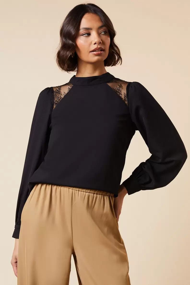 Lace Shoulder Blouse offers at £15.95 in Dorothy Perkins