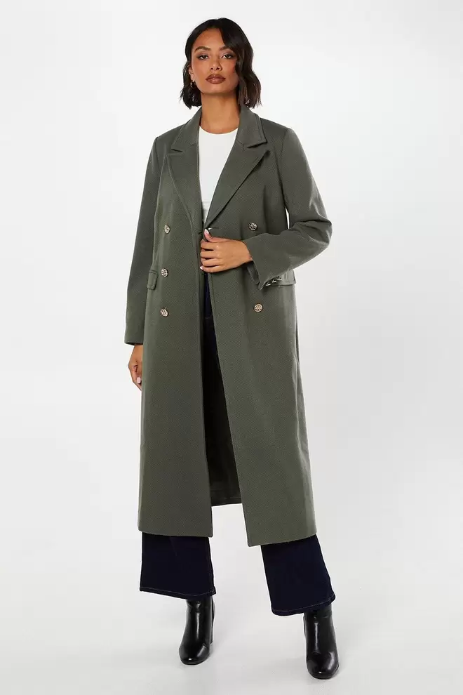 Military Double Breasted Maxi Coat offers at £49.5 in Dorothy Perkins