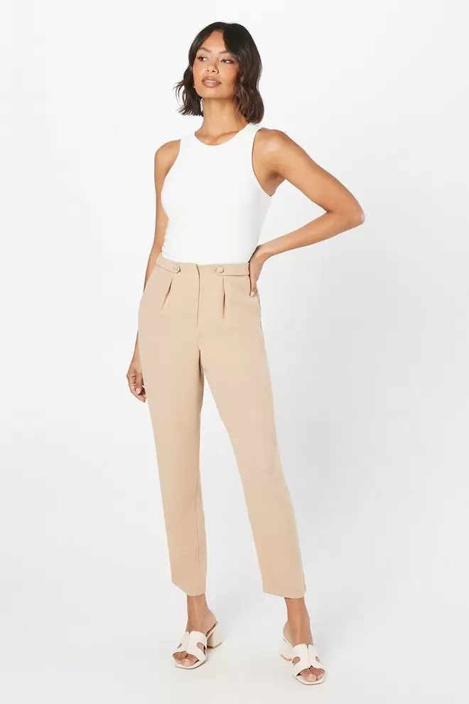 Button Front Slim Leg Trouser offers at £12.25 in Dorothy Perkins