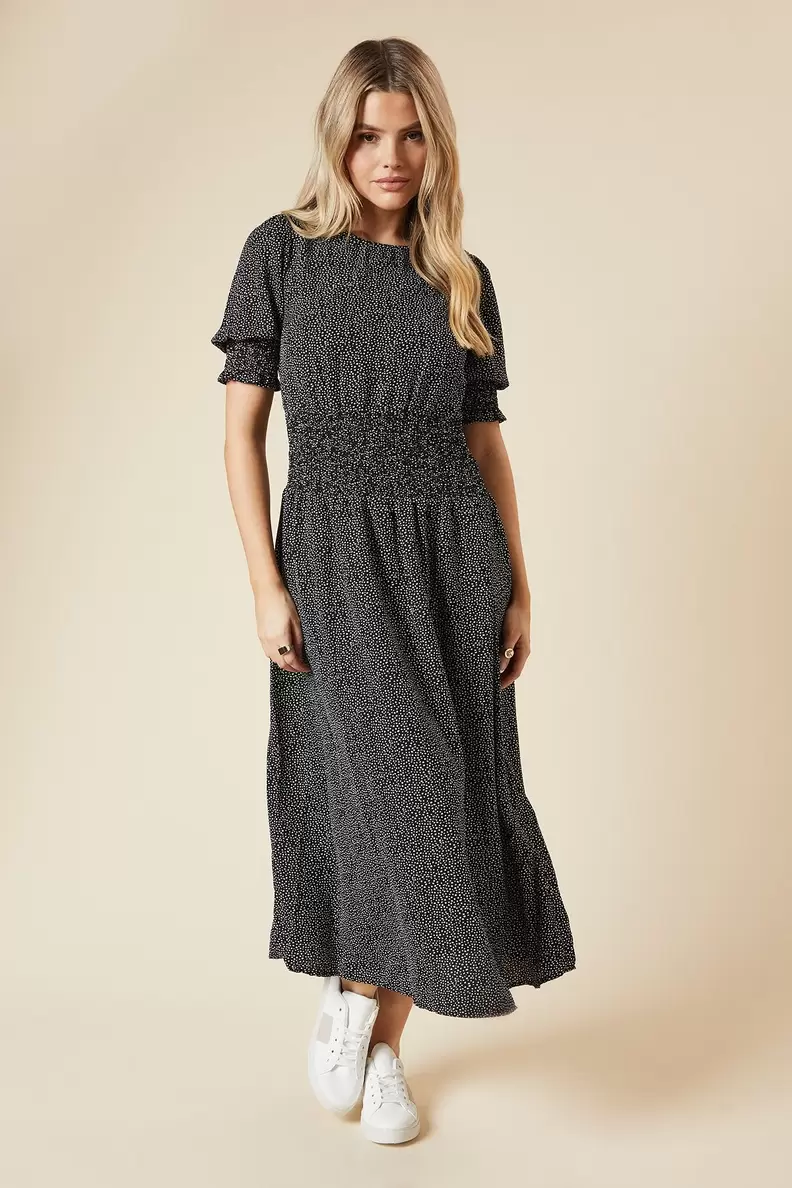 Spot Shirred Waist Maxi Dress offers at £20.25 in Dorothy Perkins