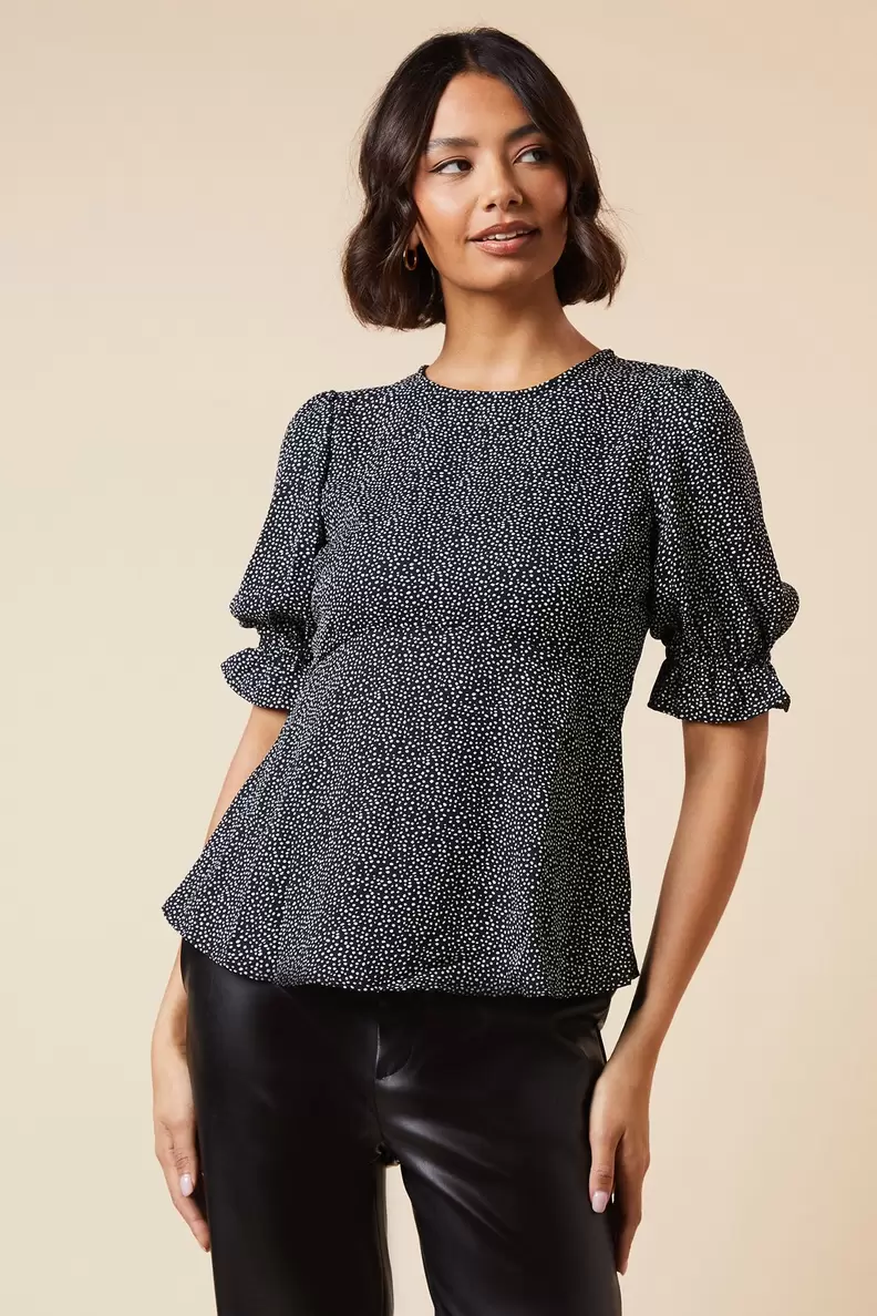 Spot Button Back Tea Blouse offers at £10.15 in Dorothy Perkins