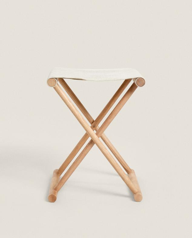 LINEN ASH FOLDING STOOL offers at £79.99 in ZARA Home