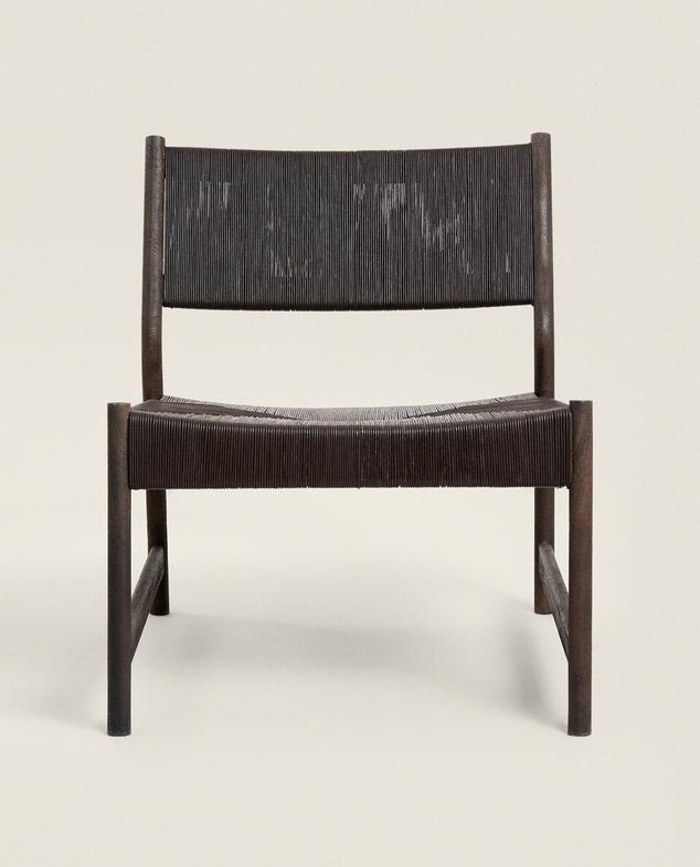 WOOD AND WOVEN LEATHER CHAIR offers at £419.99 in ZARA Home