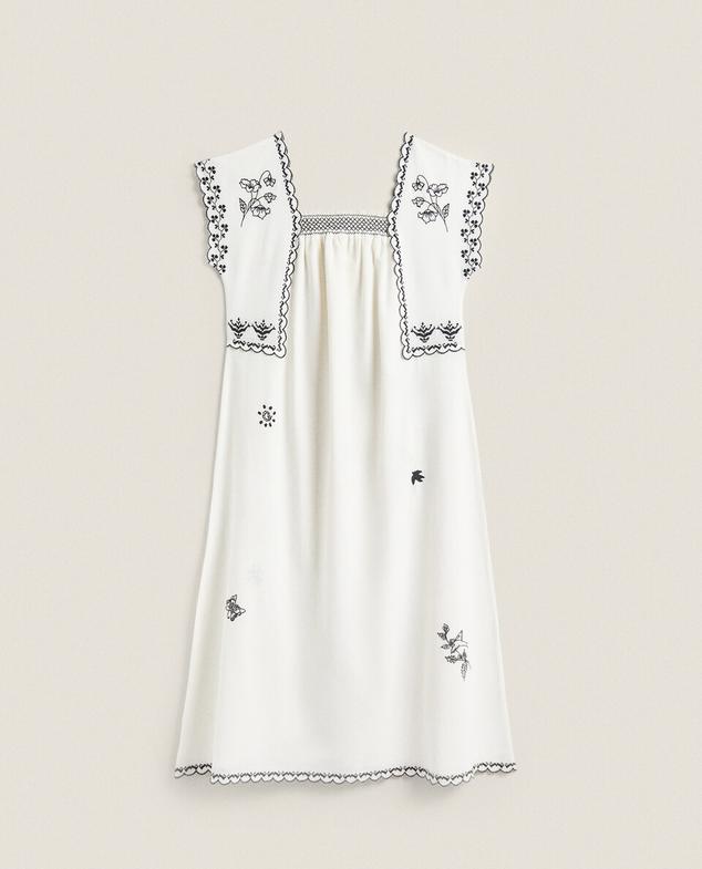 EMBROIDERED COTTON AND LINEN DRESS offers at £69.99 in ZARA Home