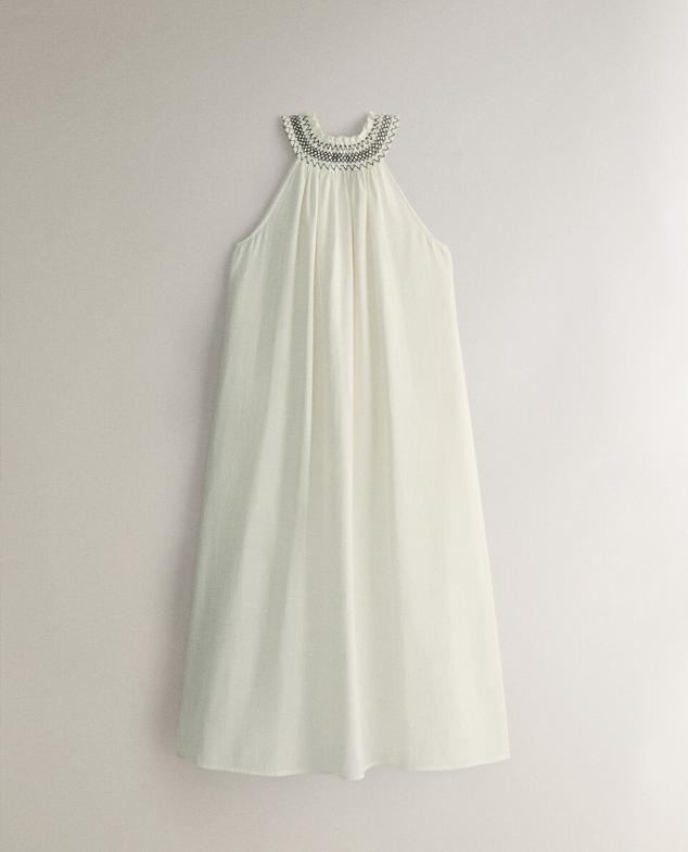 COTTON HALTER DRESS WITH SMOCKING offers at £49.99 in ZARA Home