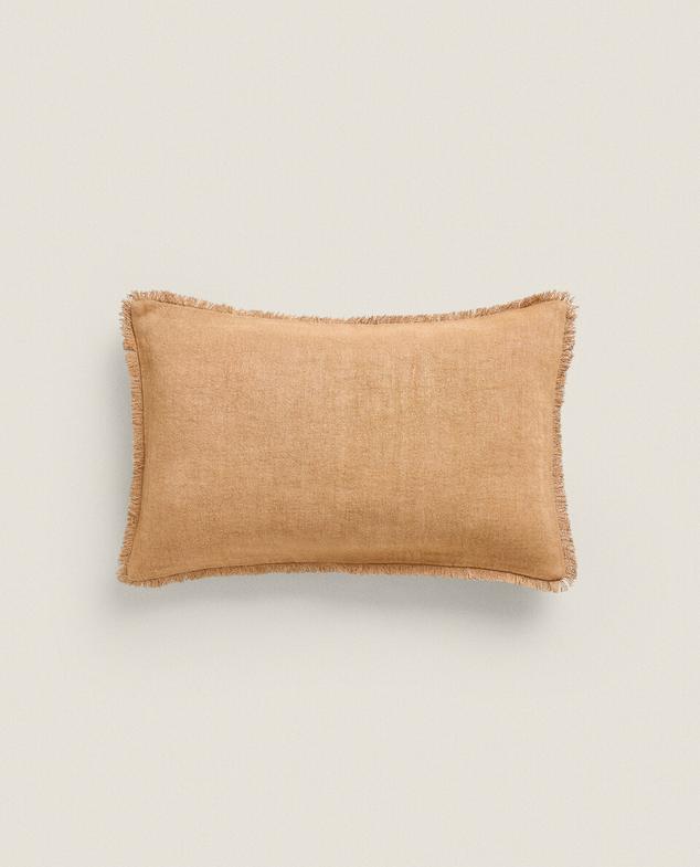LINEN CUSHION COVER WITH TOPSTITCHING offers at £49.99 in ZARA Home