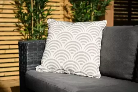 Splash-proof Cushion - Shell Silver Grey offers at £29.99 in Frosts Garden Centres