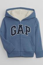 Blue Logo Sherpa Zip Long Sleeve Hoodie (12mths-5yrs) offers at £18 in Gap