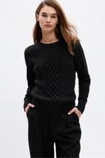 Black Cable Knit Crew Neck Jumper offers at £26 in Gap