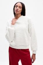 White Vintage Soft Mock Neck Long Sleeve Pullover Sweatshirt. offers at £10 in Gap