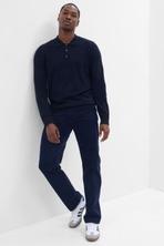 Navy Knit Long Sleeve Polo Shirt offers at £16 in Gap