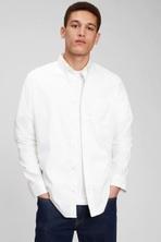 White Poplin Long Sleeve Shirt in Standard Fit offers at £17 in Gap