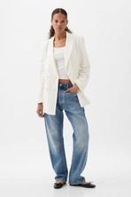 White Linen Cotton Belted Blazer offers at £34 in Gap