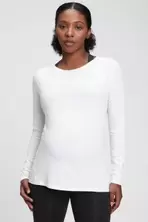 White Maternity Breathable Long Sleeve Crew Neck T-Shirt offers at £7 in Gap