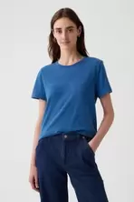 Blue Cotton Short Sleeve Oversized T-Shirt offers at £9 in Gap