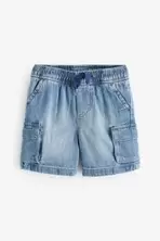 Blue Cotton Cargo Pull On Shorts (6mths-5yrs) offers at £12 in Gap