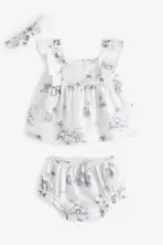 White/Blue Baby Linen-Cotton Outfit Set (Newborn-24mths) offers at £12 in Gap