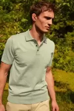 Sage Green Regular Fit Knitted Polo Shirt offers at £12 in Gap