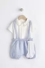 Pale Blue Smart Shirt, Shorts And Socks With Linen 3 Piece Set (0mths-2yrs) offers at £10.5 in Gap