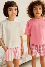 Pink/Cream Woven Check 100% Cotton Pyjamas 2 Pack (3-16yrs) offers at £9.5 in Gap