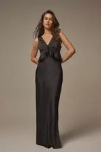 Laura Ashley Black Satin Bias Cut Dress offers at £24 in Gap