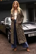 Friends Like These Animal Longline Maxi Coat offers at £59 in Gap