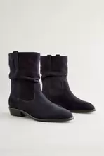 Navy Standard/Wide Fit Forever Comfort® Suede Slouch Ankle Boots offers at £23 in Gap