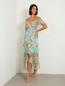 Floral print long dress offers at £190 in Guess