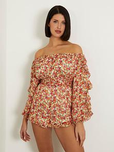 Floral print jumpsuit offers at £130 in Guess