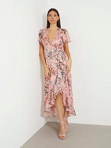 Floral print long dress offers at £78 in Guess