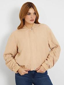 Linen blend bomber jacket offers at £155 in Guess