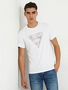 Triangle logo stretch t-shirt offers at £20 in Guess