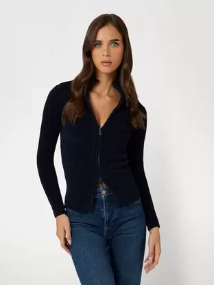 Turtle neck zip cardigan offers at £85 in Guess