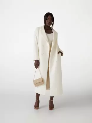 Long wool-blend coat offers at £230 in Guess