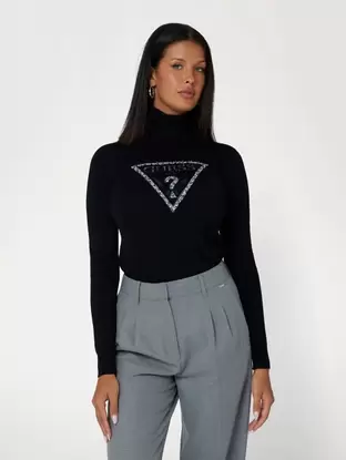 Rhinestones triangle logo sweater offers at £37.5 in Guess