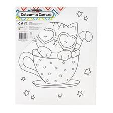 Cat Colour-in Canvas offers at £3.49 in Hobbycraft
