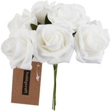 White Open Rose Bouquet 8 Pieces offers at £8.49 in Hobbycraft