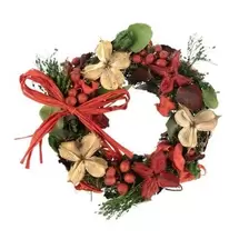 Dried Red and Green Wreath 14cm offers at £4.49 in Hobbycraft