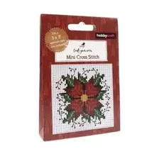 Poinsettia Mini Cross Stitch Kit offers at £2.49 in Hobbycraft