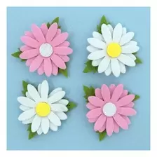 White and Pink Felt Flower Embellishments 4 Pack offers at £6.49 in Hobbycraft